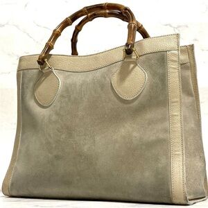 Gucci Beige Tote with Bamboo Handles